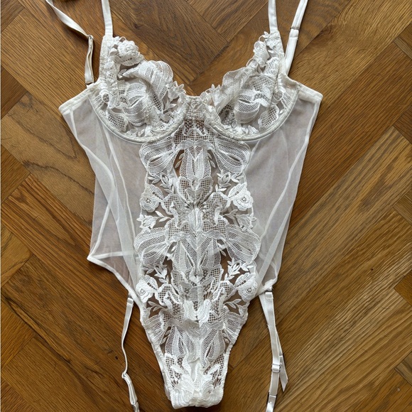 Fleur du Mal Other - Fleur du Mal Sheer White Lace Bodysuit